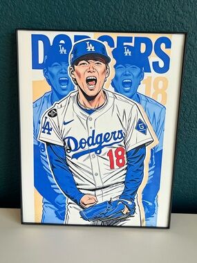 Los Angeles Dodgers Baseball MLB Yoshinobu Yamamoto Poster Print 8x10
